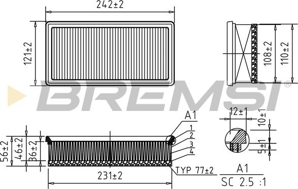Bremsi FA1067 - Filter za zrak www.molydon.hr