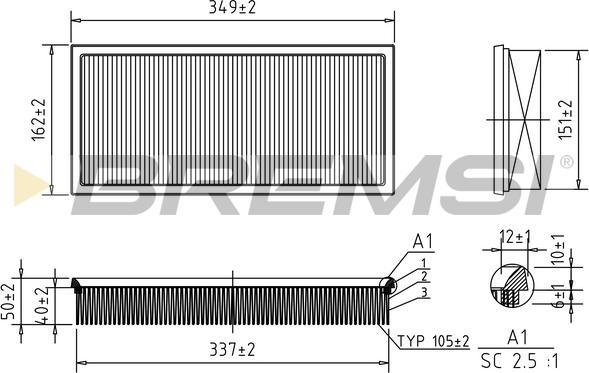 Bremsi FA1084 - Filter za zrak www.molydon.hr