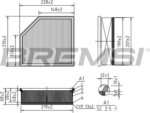 Bremsi FA1035 - Filter za zrak www.molydon.hr