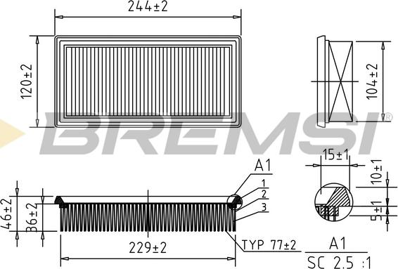 Bremsi FA1030 - Filter za zrak www.molydon.hr