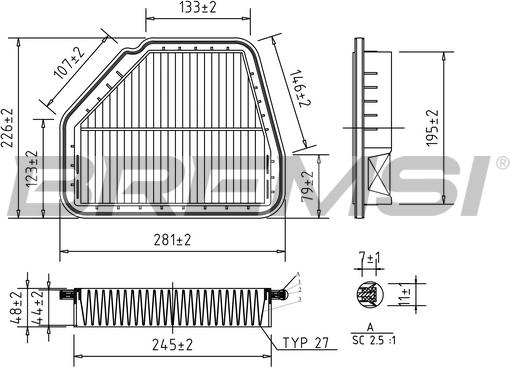 Bremsi FA1038 - Filter za zrak www.molydon.hr