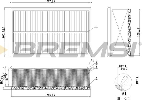 Bremsi FA1032 - Filter za zrak www.molydon.hr