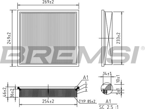 Bremsi FA1028 - Filter za zrak www.molydon.hr