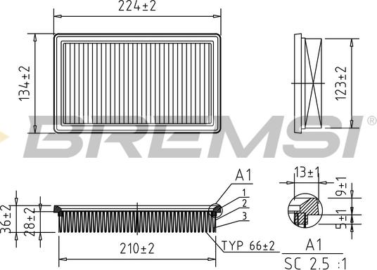 Bremsi FA1023 - Filter za zrak www.molydon.hr