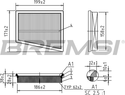 Bremsi FA1027 - Filter za zrak www.molydon.hr