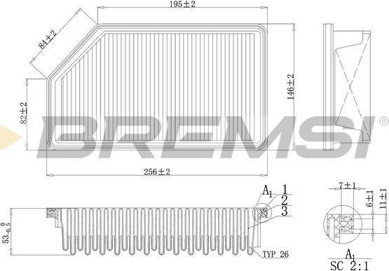 Bremsi FA1193 - Filter za zrak www.molydon.hr