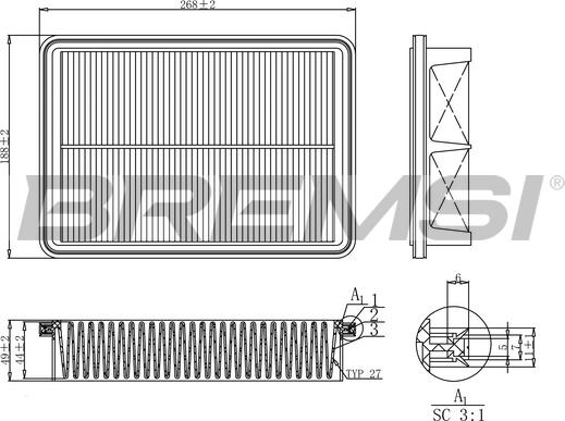 Bremsi FA1192 - Filter za zrak www.molydon.hr