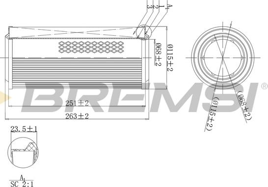 Bremsi FA1140 - Filter za zrak www.molydon.hr