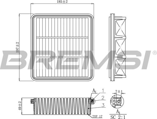 Bremsi FA1150 - Filter za zrak www.molydon.hr