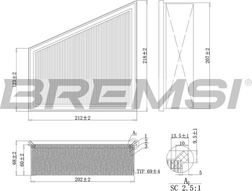 Bremsi FA1157 - Filter za zrak www.molydon.hr