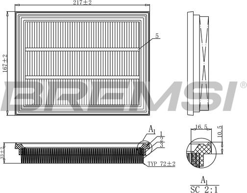 Bremsi FA1162 - Filter za zrak www.molydon.hr