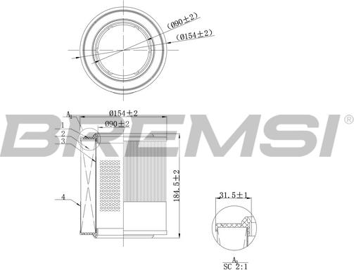 Bremsi FA1104 - Filter za zrak www.molydon.hr