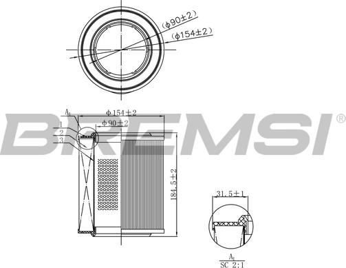 Bremsi FA1103 - Filter za zrak www.molydon.hr