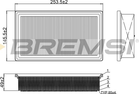 Bremsi FA1102 - Filter za zrak www.molydon.hr