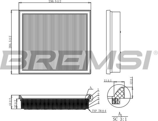 Bremsi FA1181 - Filter za zrak www.molydon.hr