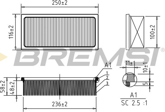 Bremsi FA1187 - Filter za zrak www.molydon.hr