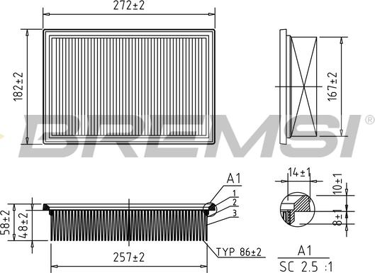 Bremsi FA1134 - Filter za zrak www.molydon.hr