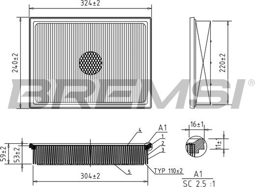 Bremsi FA1130 - Filter za zrak www.molydon.hr