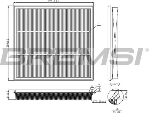 Bremsi FA1131 - Filter za zrak www.molydon.hr