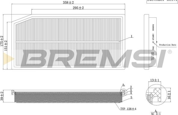 Bremsi FA1124 - Filter za zrak www.molydon.hr
