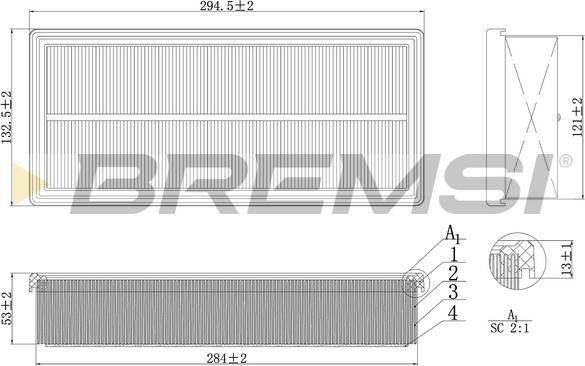 Bremsi FA1121 - Filter za zrak www.molydon.hr