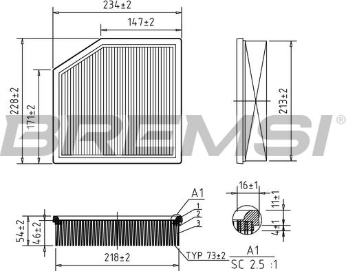 Bremsi FA1128 - Filter za zrak www.molydon.hr