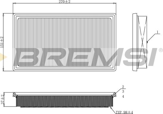 Bremsi FA1127 - Filter za zrak www.molydon.hr