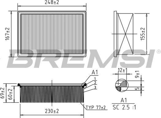 Bremsi FA1349 - Filter za zrak www.molydon.hr