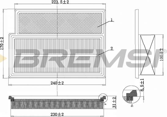 Bremsi FA1350 - Filter za zrak www.molydon.hr