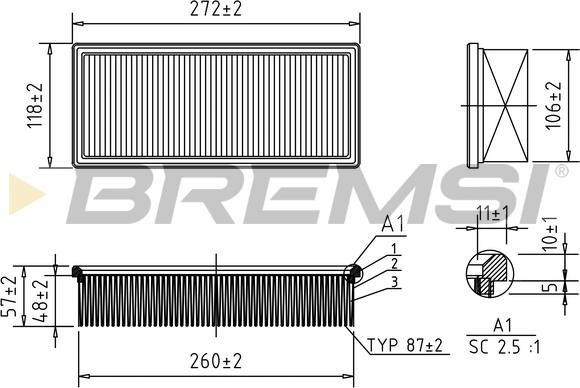 Bremsi FA1353 - Filter za zrak www.molydon.hr