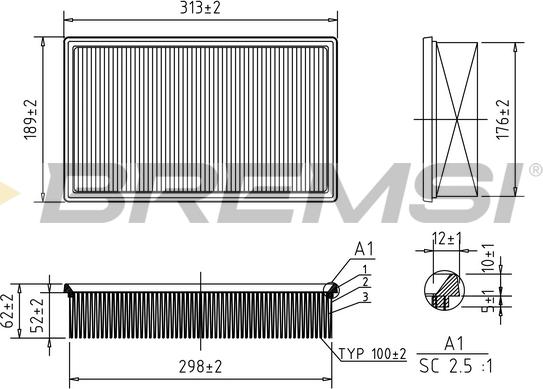 Bremsi FA1365 - Filter za zrak www.molydon.hr