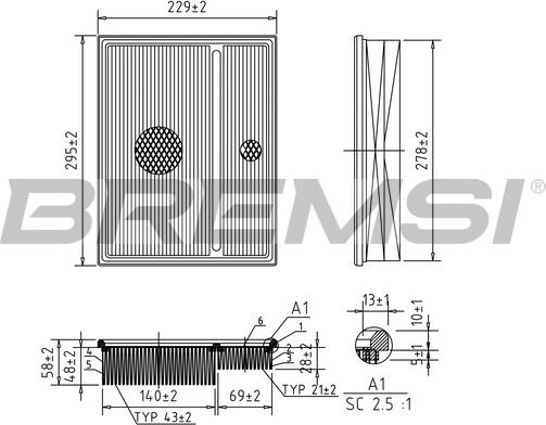 Bremsi FA1368 - Filter za zrak www.molydon.hr