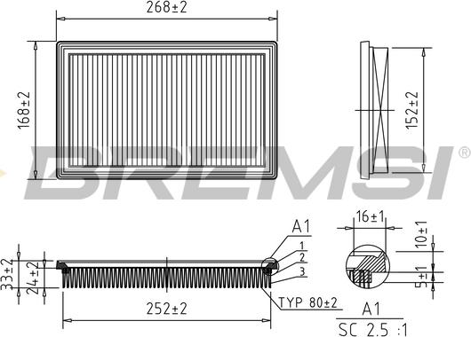 Bremsi FA1363 - Filter za zrak www.molydon.hr