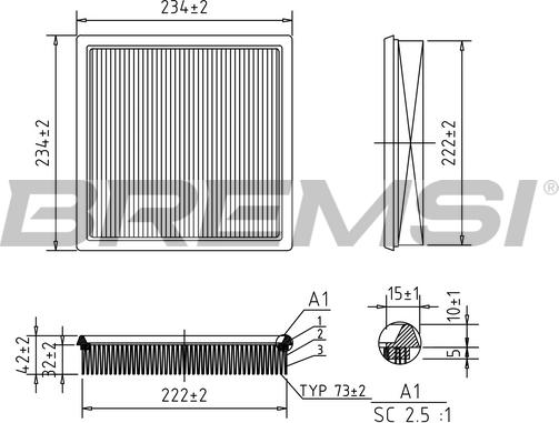 Bremsi FA1384 - Filter za zrak www.molydon.hr