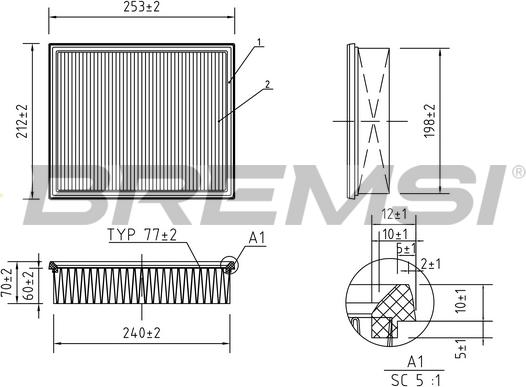 Bremsi FA1381 - Filter za zrak www.molydon.hr