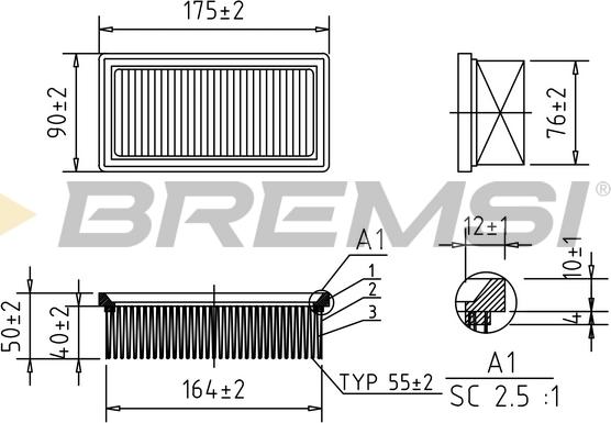 Bremsi FA1388 - Filter za zrak www.molydon.hr