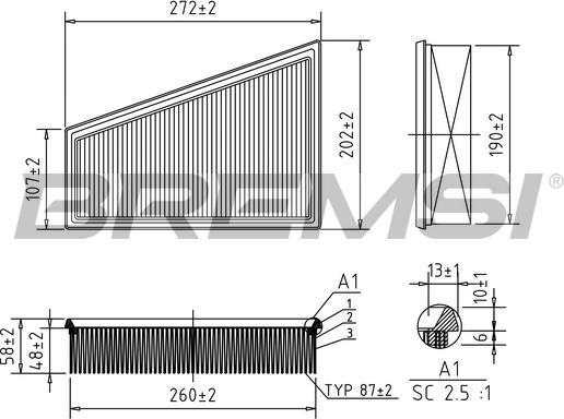 Bremsi FA1387 - Filter za zrak www.molydon.hr