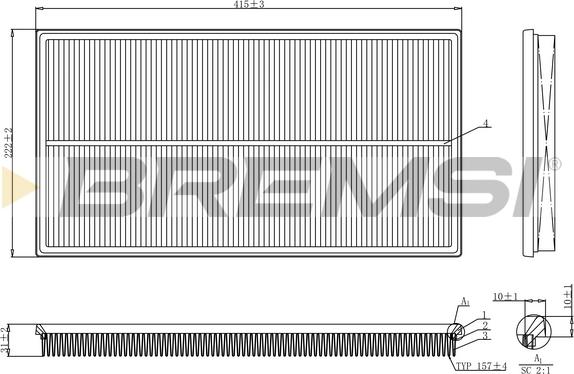 Bremsi FA1244 - Filter za zrak www.molydon.hr