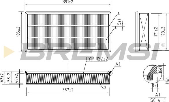 Bremsi FA1240 - Filter za zrak www.molydon.hr