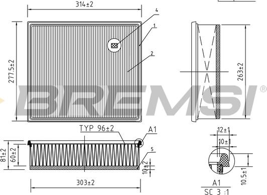 Bremsi FA1253 - Filter za zrak www.molydon.hr