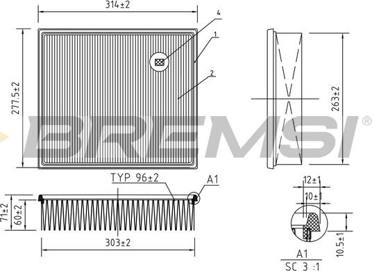 Bremsi FA1252 - Filter za zrak www.molydon.hr