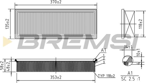 Bremsi FA1265 - Filter za zrak www.molydon.hr