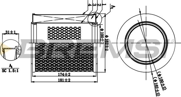 Bremsi FA1260 - Filter za zrak www.molydon.hr