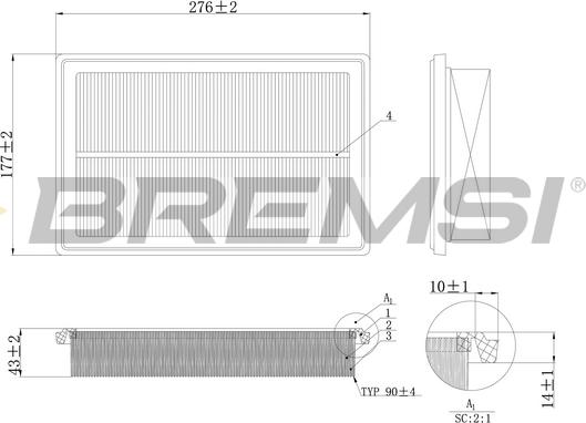 Bremsi FA1206 - Filter za zrak www.molydon.hr
