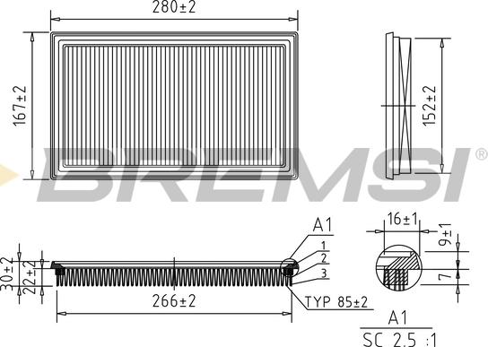 Bremsi FA1212 - Filter za zrak www.molydon.hr