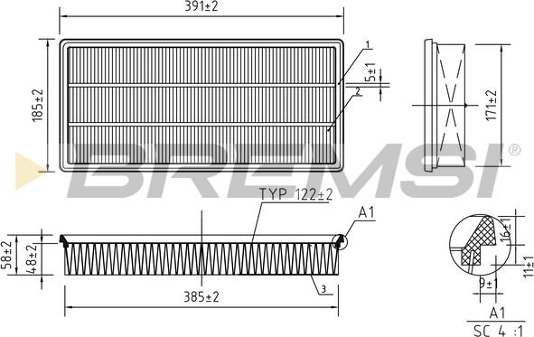 Bremsi FA1239 - Filter za zrak www.molydon.hr