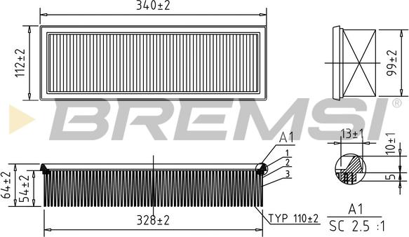 Bremsi FA1234 - Filter za zrak www.molydon.hr