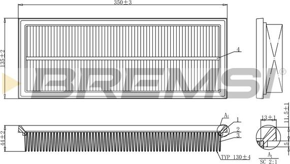 Bremsi FA1238 - Filter za zrak www.molydon.hr