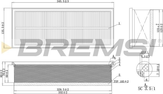 Bremsi FA1237 - Filter za zrak www.molydon.hr