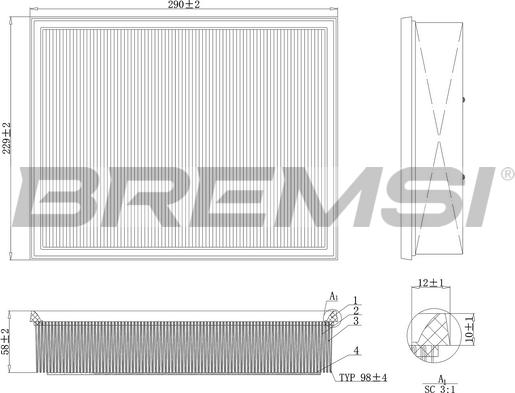 Bremsi FA1225 - Filter za zrak www.molydon.hr